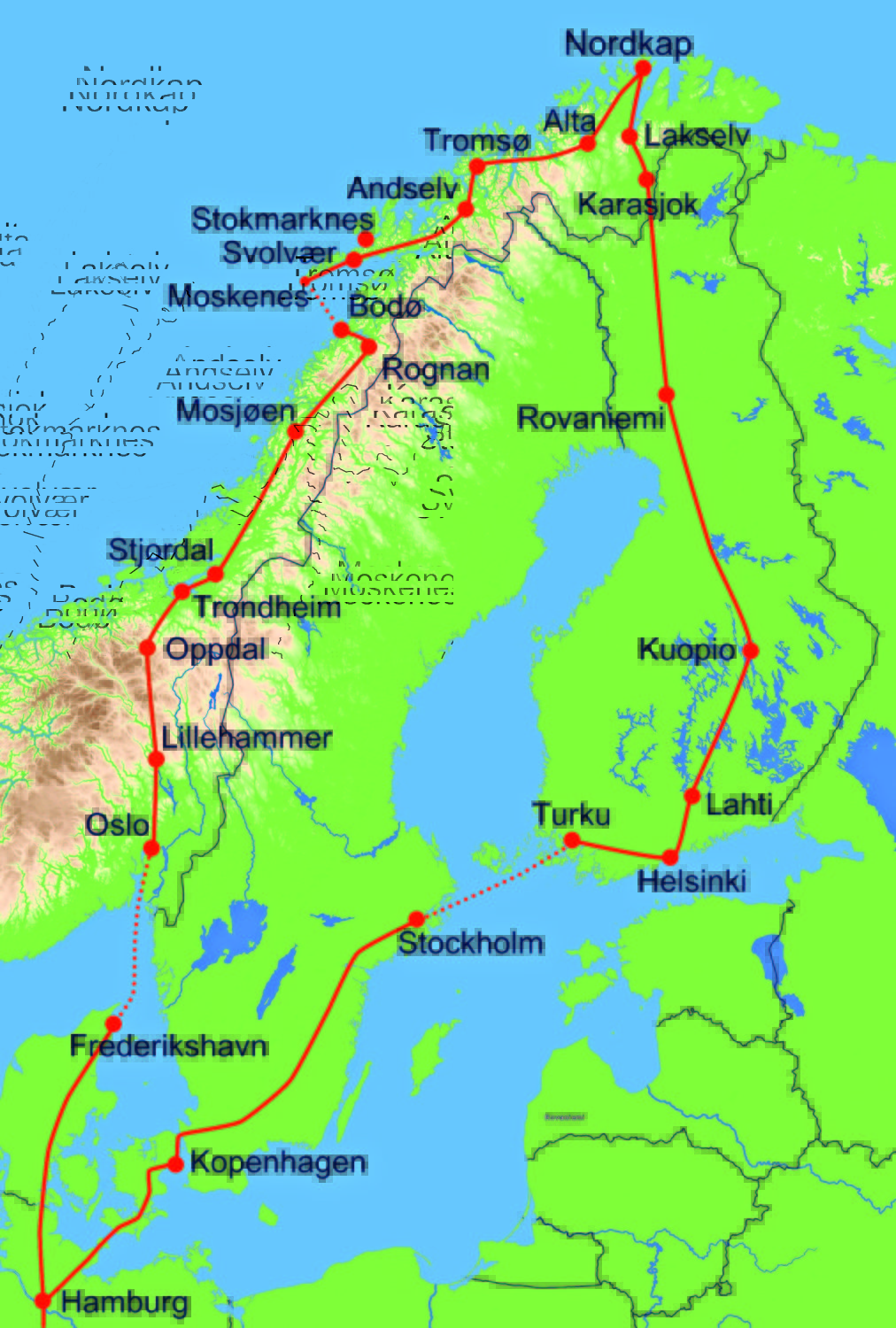 Landkarte Nordkap